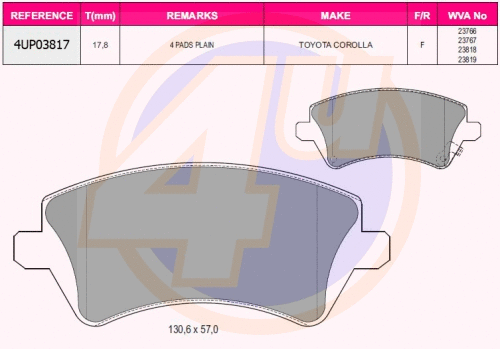 Brake Pad Set, disc brake (4UP03817)