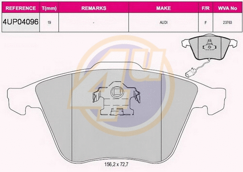 Brake Pad Set, disc brake (4UP04096)
