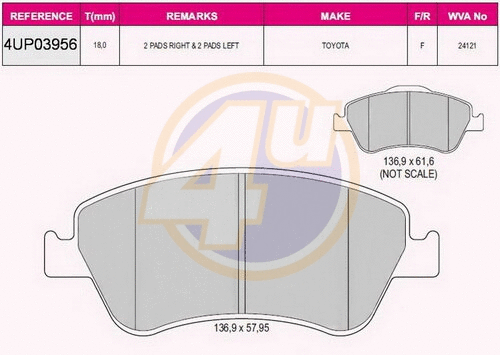 Brake Pad Set, disc brake (4UP03956)