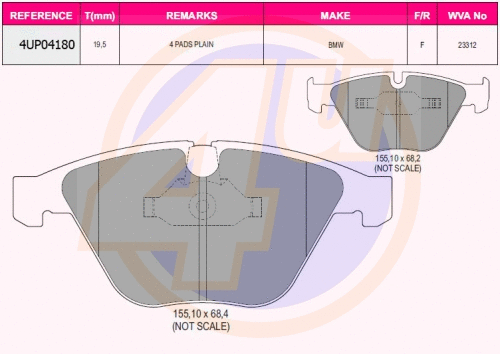 Brake Pad Set, disc brake (4UP04180)