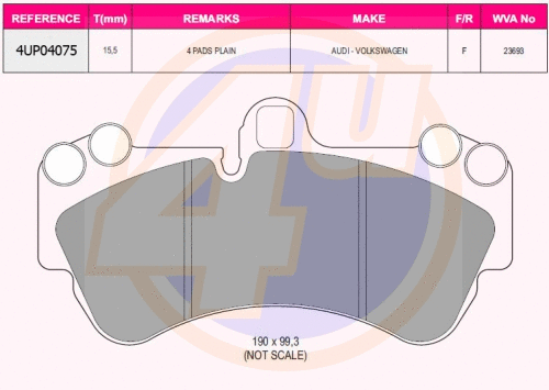 Brake Pad Set, disc brake (4UP04075)