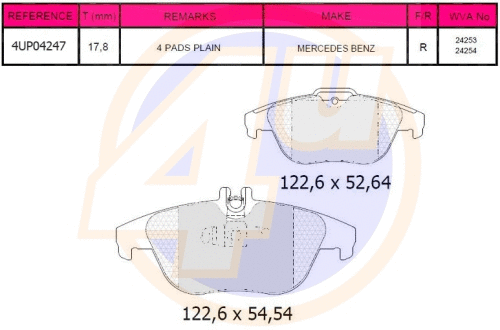Brake Pad Set, disc brake (4UP04247)