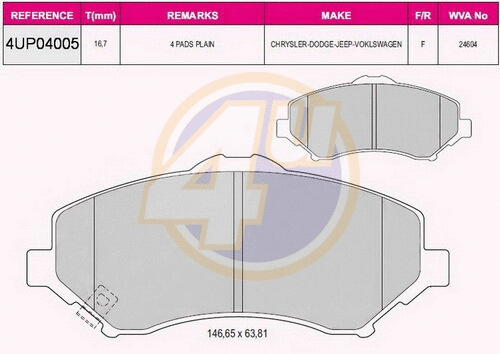 Brake Pad Set, disc brake (4UP04005)