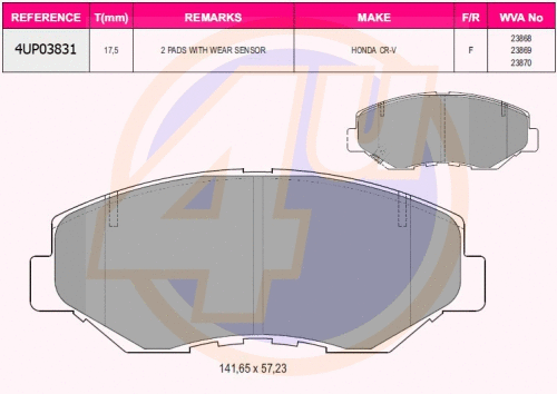Brake Pad Set, disc brake (4UP03831)