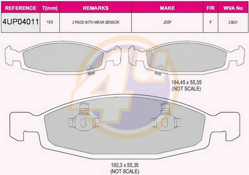 Brake Pad Set, disc brake (4UP04011)