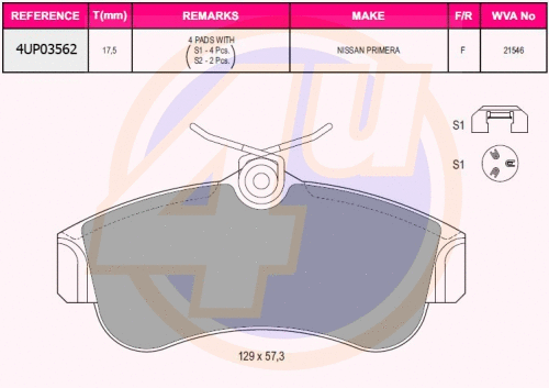 Brake Pad Set, disc brake (4UP03562)