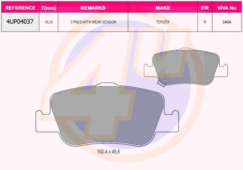Brake Pad Set, disc brake (4UP04037)