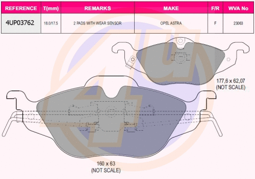Brake Pad Set, disc brake (4UP03762)