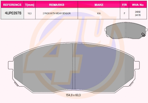 Brake Pad Set, disc brake (4UP03978)