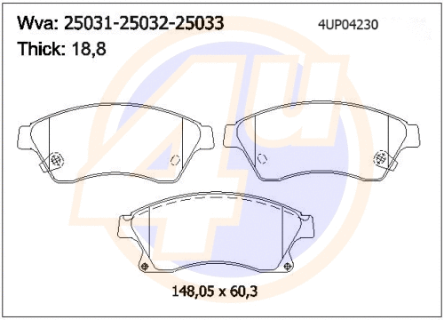Brake Pad Set, disc brake (4UP04230)