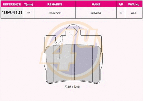 Brake Pad Set, disc brake (4UP04101)