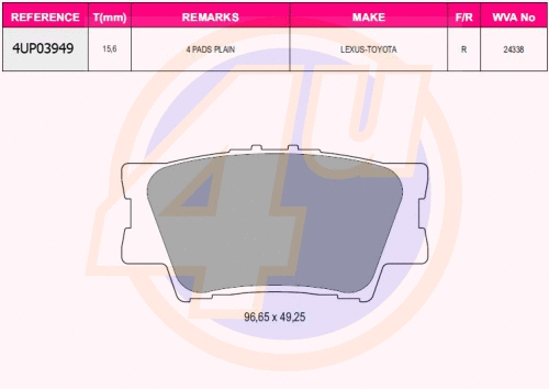 Brake Pad Set, disc brake (4UP03949)
