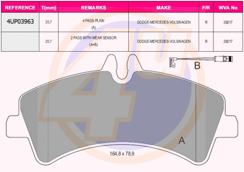 Brake Pad Set, disc brake (4UP03963)