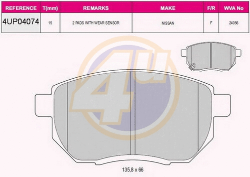 Brake Pad Set, disc brake (4UP04074)