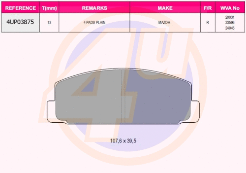 Brake Pad Set, disc brake (4UP03875)