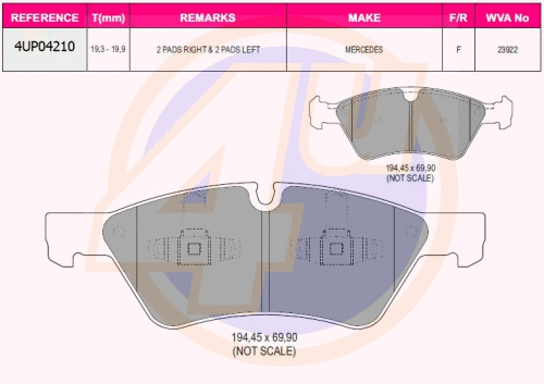 Brake Pad Set, disc brake (4UP04210)