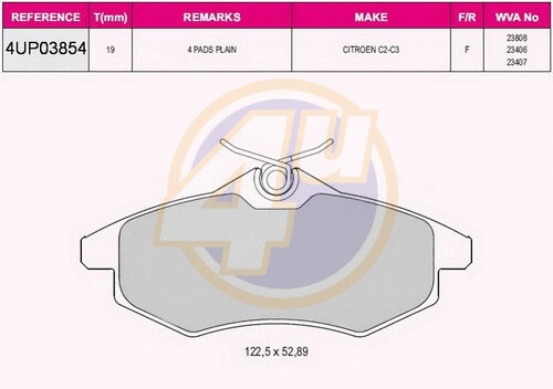 Brake Pad Set, disc brake (4UP03854)