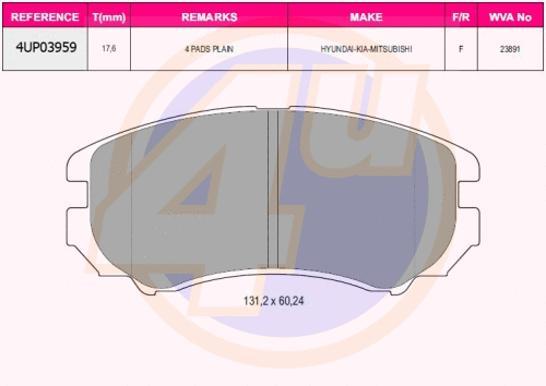 Brake Pad Set, disc brake (4UP03959)