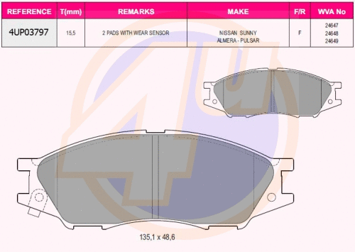 Brake Pad Set, disc brake (4UP03797)