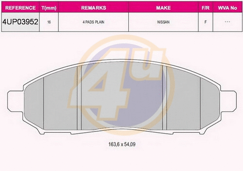 Brake Pad Set, disc brake (4UP03952)