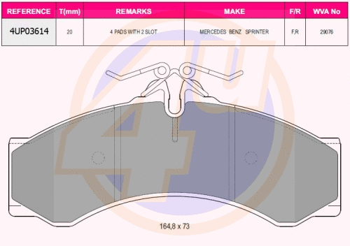 Brake Pad Set, disc brake (4UP03614)