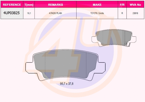 Brake Pad Set, disc brake (4UP03825)