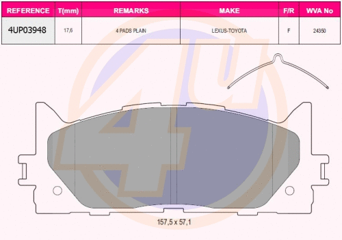 Brake Pad Set, disc brake (4UP03948)