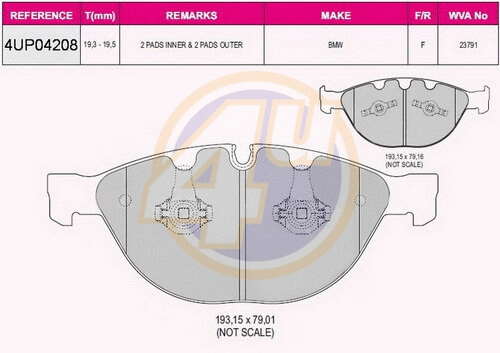 Brake Pad Set, disc brake (4UP04208)