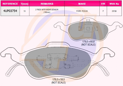 Brake Pad Set, disc brake (4UP03754)