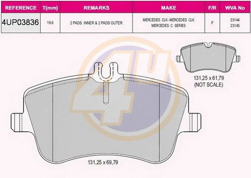Brake Pad Set, disc brake (4UP03836)
