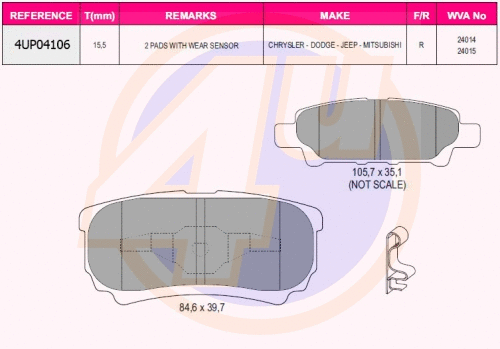 Brake Pad Set, disc brake (4UP04106)