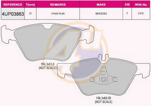 Brake Pad Set, disc brake (4UP03863)