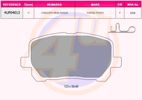 Brake Pad Set, disc brake (4UP04013)