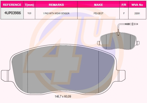 Brake Pad Set, disc brake (4UP03986)