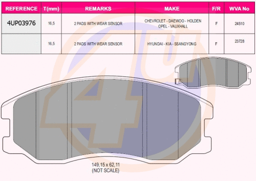 Brake Pad Set, disc brake (4UP03976)