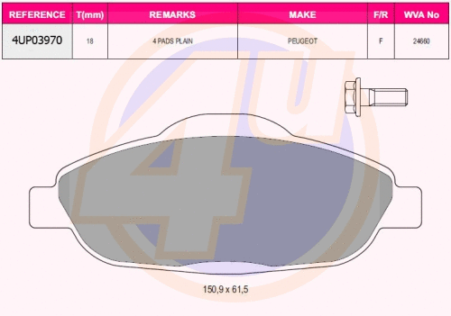 Brake Pad Set, disc brake (4UP03970)