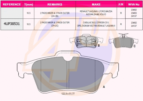 Brake Pad Set, disc brake (4UP38531)