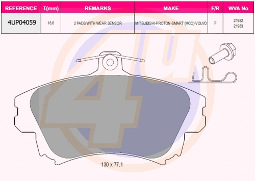 Brake Pad Set, disc brake (4UP04059)