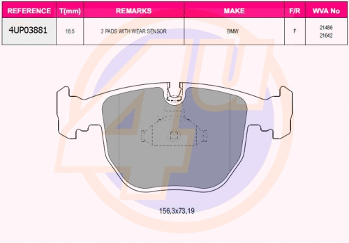 Brake Pad Set, disc brake (4UP03881)