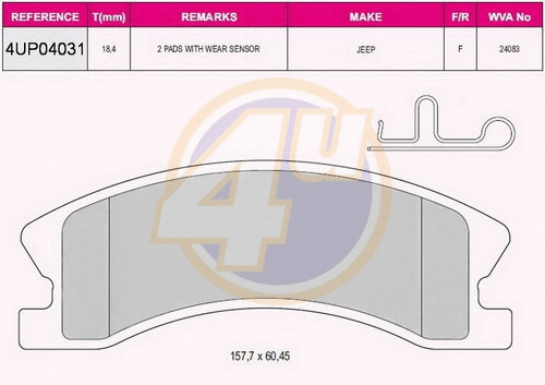 Brake Pad Set, disc brake (4UP04031)