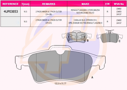 Brake Pad Set, disc brake (4UP03853)
