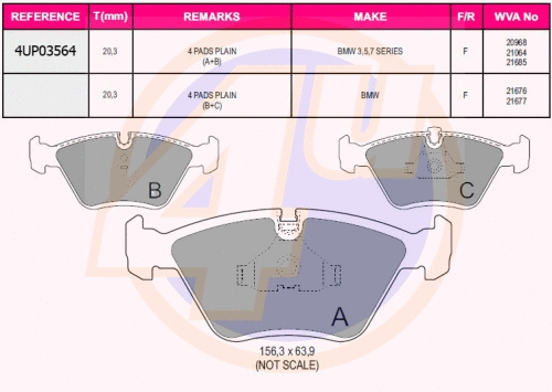 Brake Pad Set, disc brake (4UP03564)