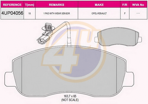 Brake Pad Set, disc brake (4UP04056)