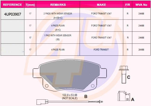 Brake Pad Set, disc brake (4UP03907)