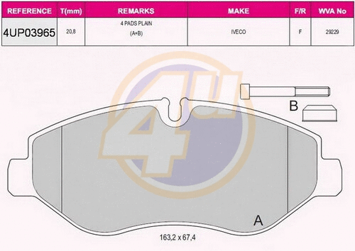 Brake Pad Set, disc brake (4UP03965)
