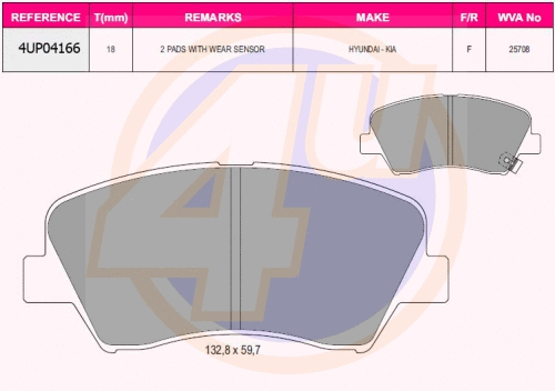 Brake Pad Set, disc brake (4UP04166)