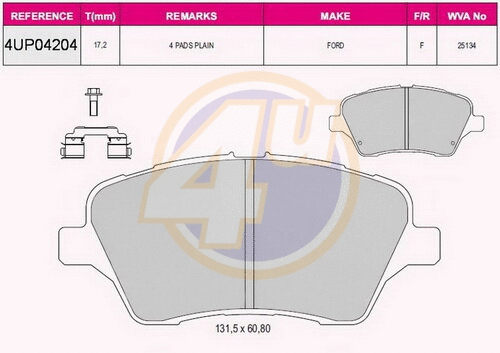 Brake Pad Set, disc brake (4UP04204)
