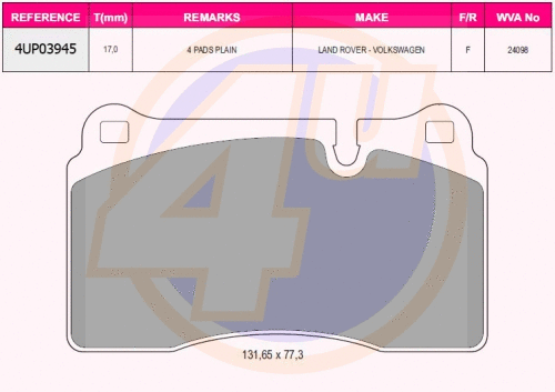 Brake Pad Set, disc brake (4UP03945)