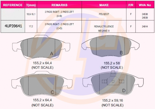 Brake Pad Set, disc brake (4UP39641)