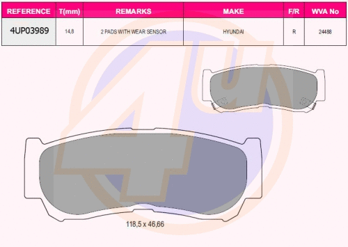 Brake Pad Set, disc brake (4UP03989)